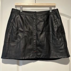 Trouvé Faux Leather Button Up Skirt